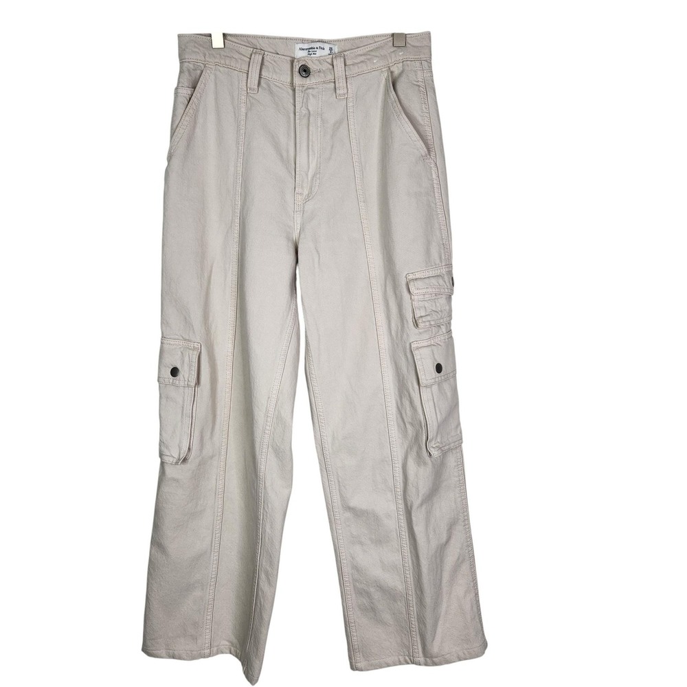 ABERCROMBIE AND FITCH Cargo Pants Womens 26 2 High Rise Wide Leg Loose Utility‎